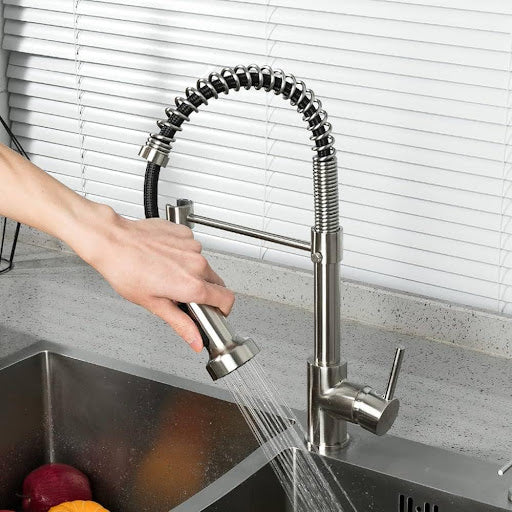 Kitchen sink mixer pull down